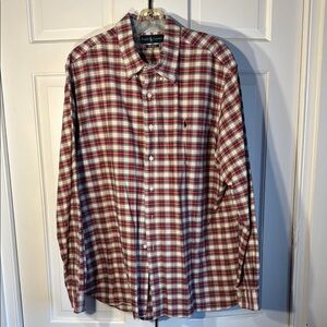 Ralph Lauren Red and White Casual Button Down Shirt